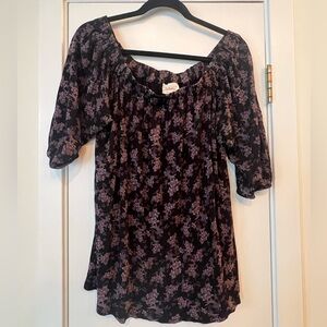 Anthropologie floral off the shoulder top | Size M